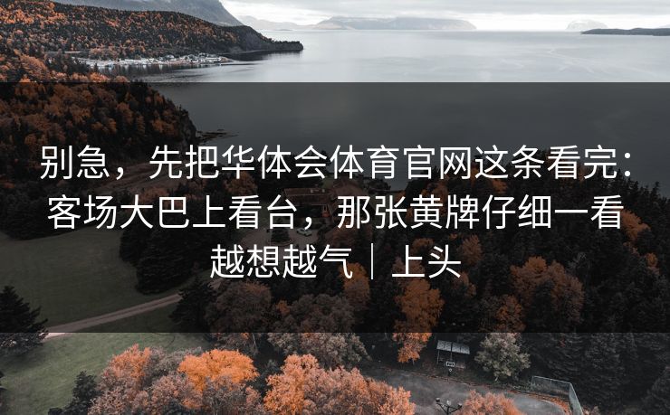 别急，先把华体会体育官网这条看完：客场大巴上看台，那张黄牌仔细一看越想越气｜上头