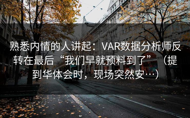 熟悉内情的人讲起：VAR数据分析师反转在最后“我们早就预料到了”（提到华体会时，现场突然安…）