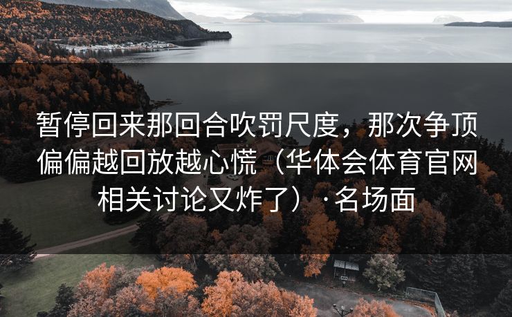 暂停回来那回合吹罚尺度，那次争顶偏偏越回放越心慌（华体会体育官网相关讨论又炸了）·名场面