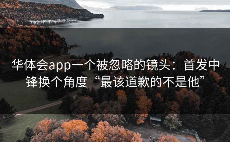 华体会app一个被忽略的镜头：首发中锋换个角度“最该道歉的不是他”